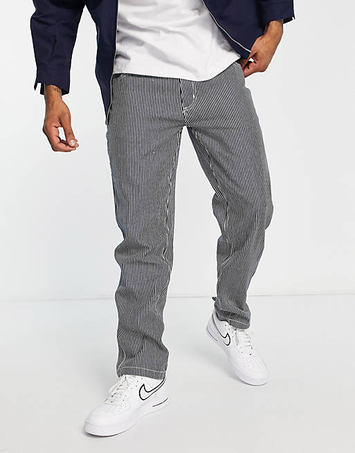 Dickies Garyville Hickory stripped jeans in blue | ASOS