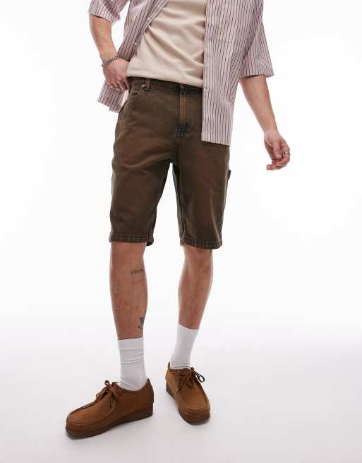 Dickies - Garyville - Pantaloncini di jeans regular fit blu indaco con tinta marrone, 2 di 5