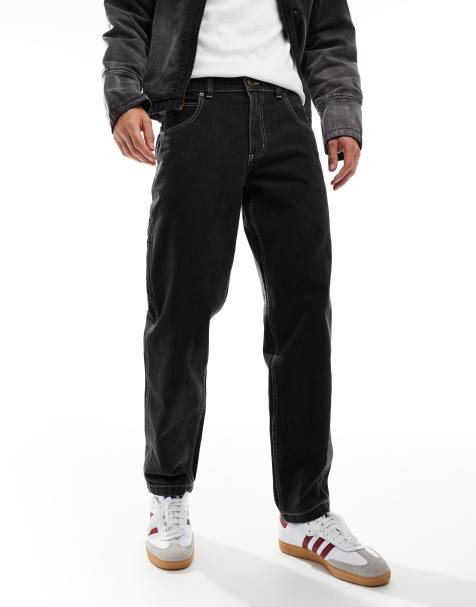 Dickies garyville relaxed straight fit denim jeans in washed black - view 1