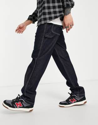 Dickies Dickies Garyville relaxed straight fit jeans in washed indigo-Blue
