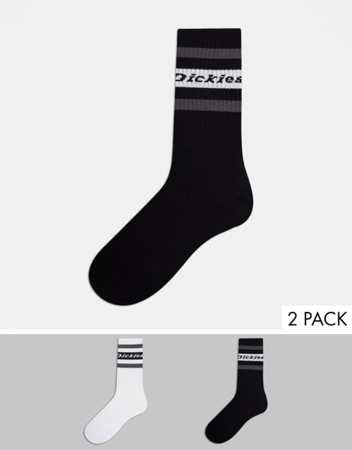Dickies Genola 2 pack socks in black/white