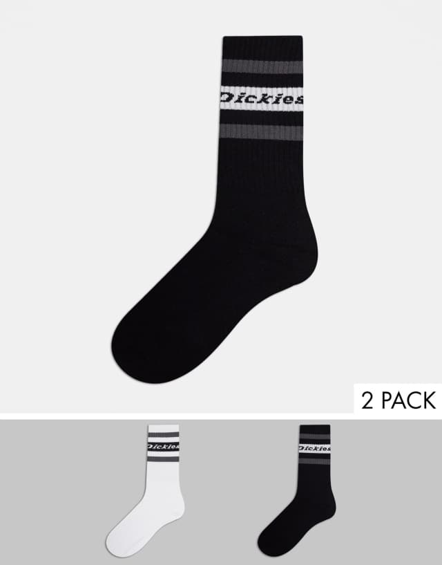 Dickies Genola 2-pack socks in black/white