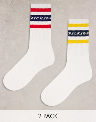 Dickies Genola 2 pack socks in white