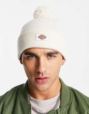 Dickies Gibsland Bobble beanie in white - ASOS Price Checker