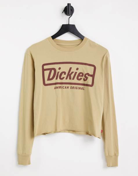 Dickies Girl crop long sleeve t-shirt in beige - view 1