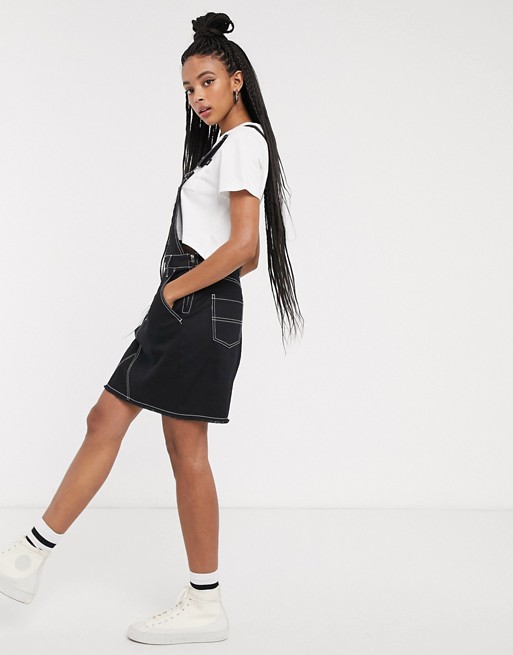 Dickies Girl dungaree dress with contrast stitching