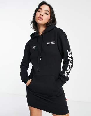 Dickies Girl Dickies Girl french terry hoodie dress in black