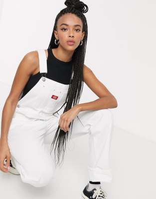 dickies white overalls women's