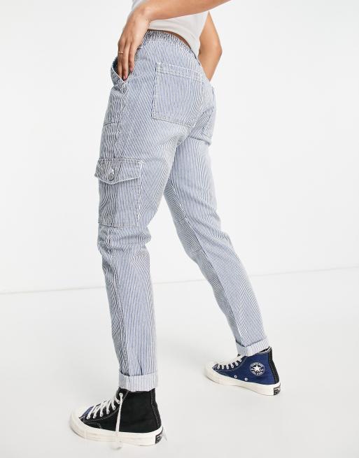 Striped cargo pants sale