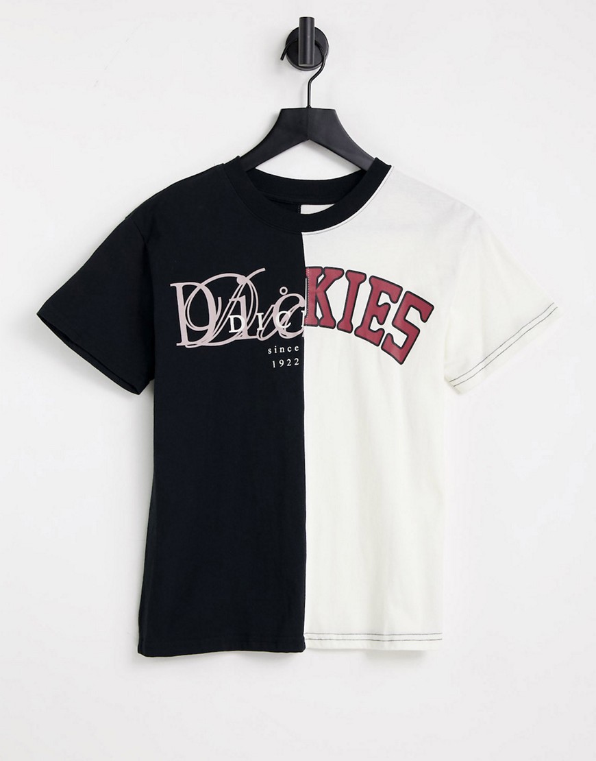 Dickies Girl Split Up boyfriend t-shirt in black/white-Multi