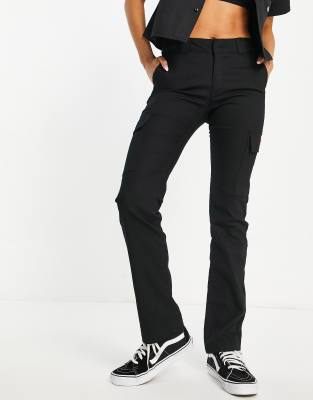 Dickies Girl Straight Leg Cargo Pants In Black ModeSens