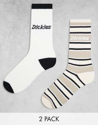 Dickies - Glade Spring - 2er-Pack Socken in Weiß und Beige-Bunt