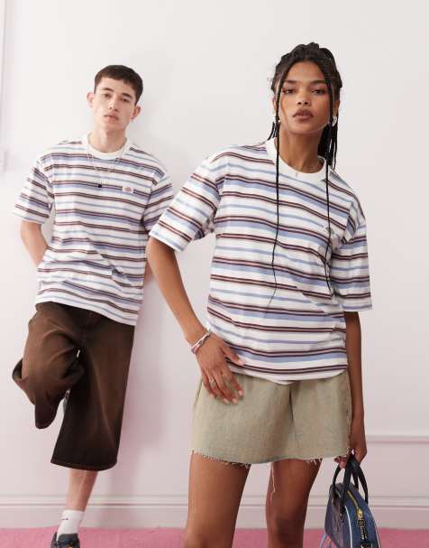 Dickies – Glade Spring – Gestreiftes T-Shirt in Wollweiß - view 1