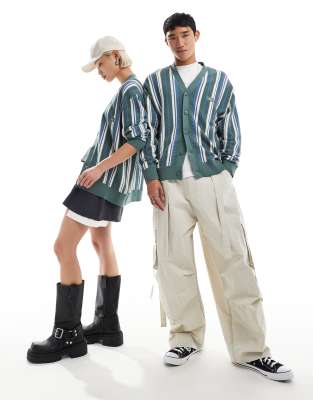 Dickies - Glade Spring - Gilet en maille à rayures - Bleu et vert multicolore