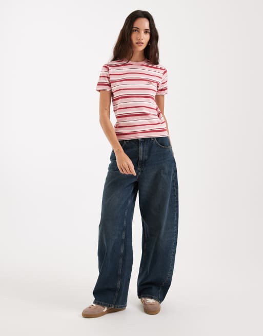Dickies – Glade Spring – Różowy krótki i dopasowany T-shirt w paski, 2 z 4