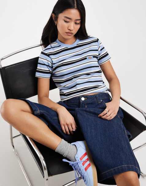 Dickies Glade Spring striped baby tee in blue - view 1