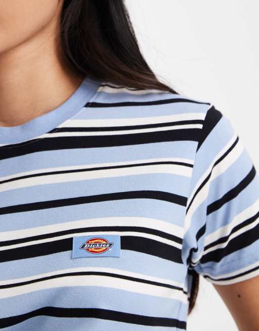 Dickies Glade Spring striped baby tee in blue, 3 of 4