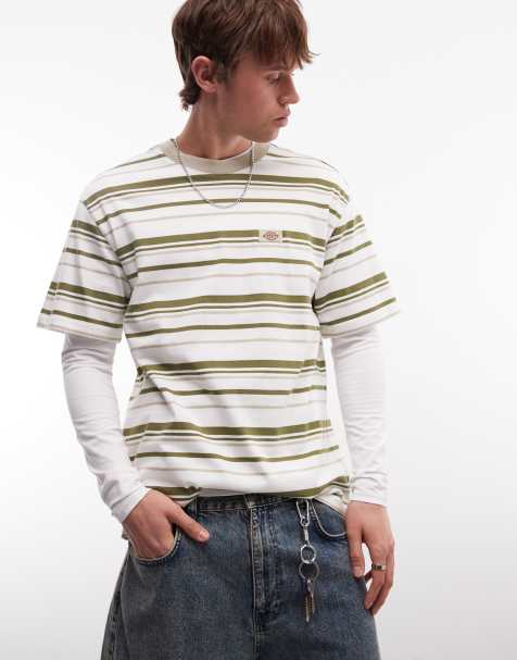 Dickies Glade Springs striped t-shirt in off white