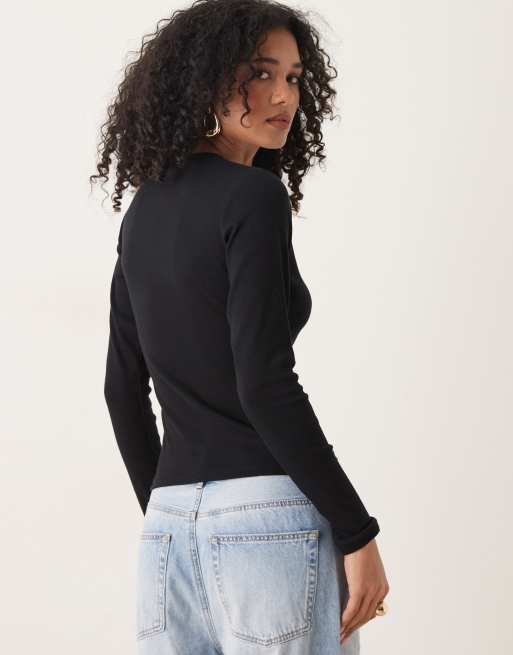 Dickies – Gladeville – Langärmliges, geripptes T-Shirt in Schwarz, 2 von 4