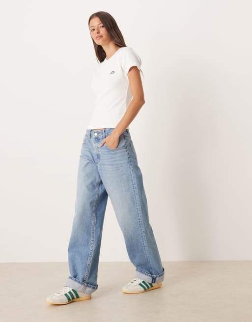 Dickies - Gladeville - T-shirt long effet rétréci en tissu côtelé - Blanc , 2 de 4