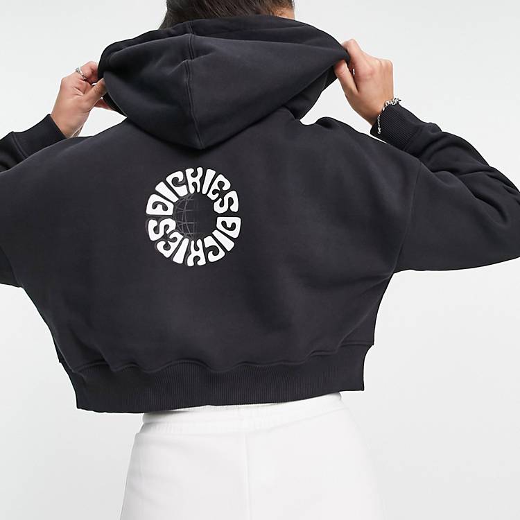Dickies Globe back print cropped hoodie in black | ASOS