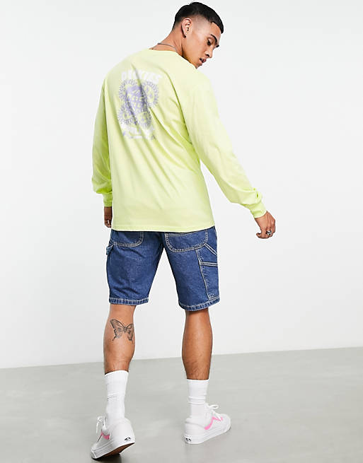 Dickies Globe long sleeve t-shirt in lime green Exclusive at ASOS