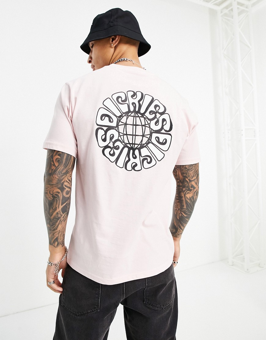 Dickies - Globe - T-shirt met print op de achterkant in roze