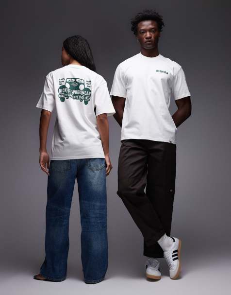 Dickies – Gordonsville – Naturvit t-shirt med tryck baktill - view 1