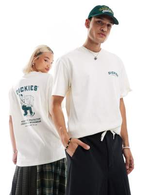 Dickies graphic workman back print t-shirt in off white