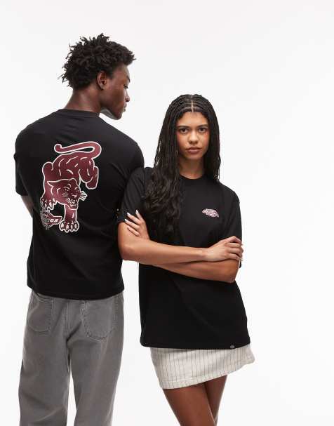 Dickies – Graysville – T-Shirt in Schwarz mit Tierprint am Rücken - view 1