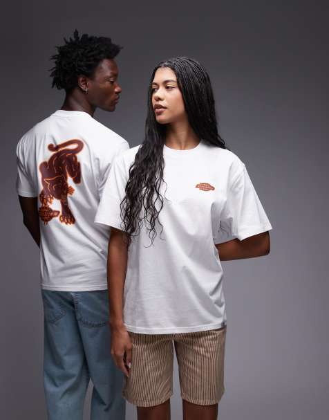 Dickies – Graysville – T-Shirt in Weiß mit Tierprint am Rücken - view 1