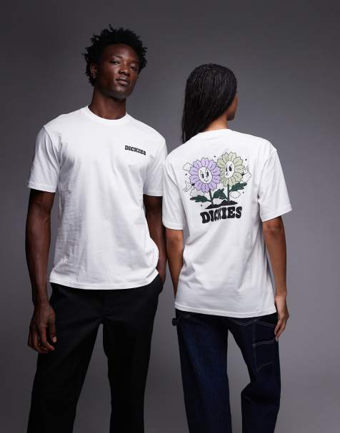 Dickies green meadows floral graphic backprint t-shirt in white - view 1