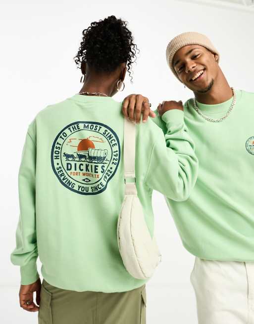 Dickies greensburg sweatshirt with back print in quiet green
