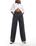 [Dickies] Dickies Grove Hill wide leg pants in dark grey - exclusive to ASOS W24 GREY