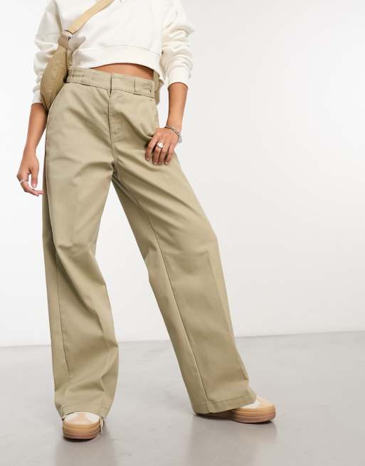 Dickies Grove Hill wide leg pants in khaki