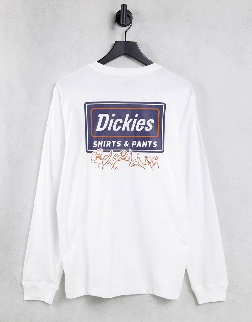 Dickies Harrison back print long sleeve t-shirt in white