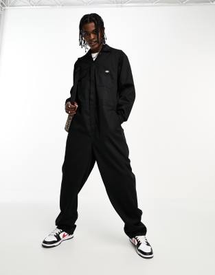 Dickies haughton jumpsuit overalls in black - ASOS Price Checker