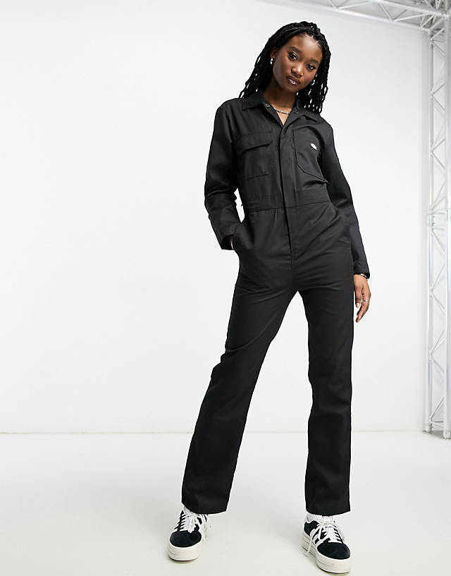 Dickies - haughton long sleeve overalls jumpsuit in black