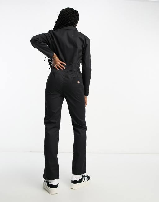 Dickies haughton long sleeve overalls jumpsuit in black