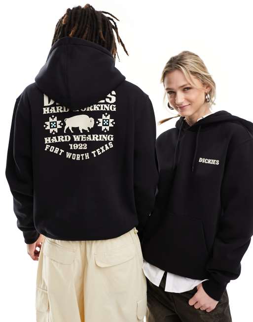 Dickies – Hays – Kapuzenpullover in Schwarz mit Print hinten
