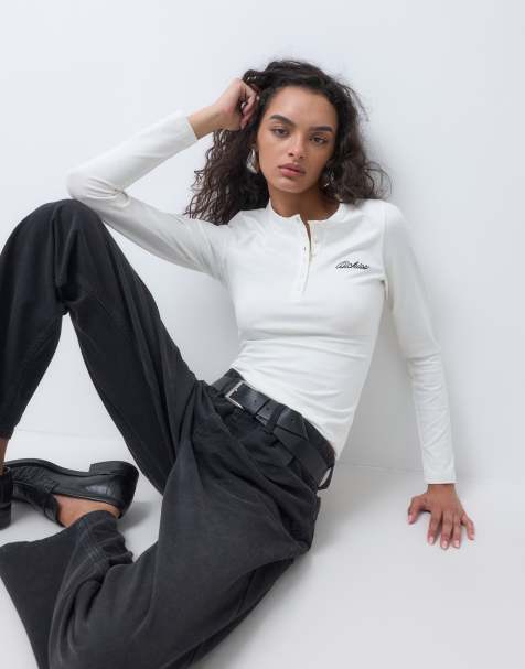 Dickies Henley long sleeve t-shirt in off white - view 1