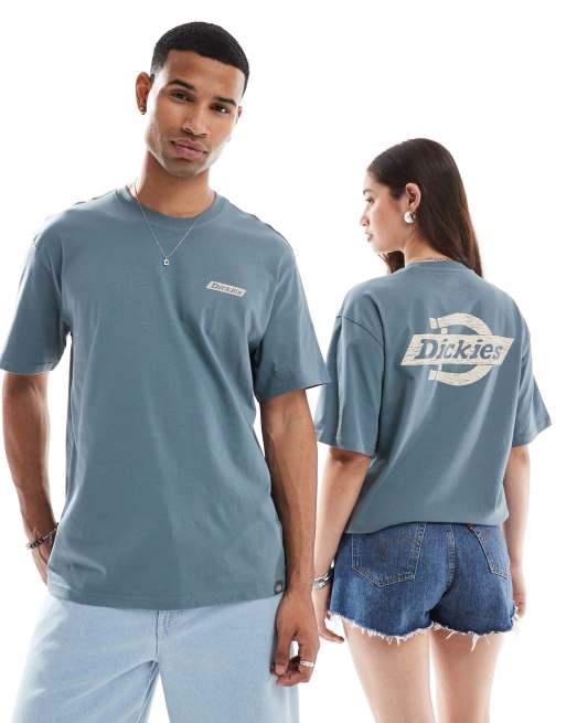 Dickies - Heritage Crayon - T-shirt met logoprint op de achterkant in middenblauw, exclusief bij ASOS