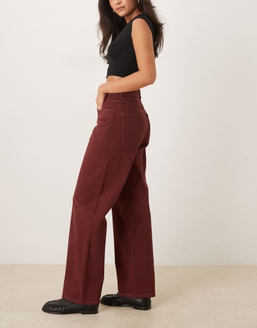 Dickies Herndon baggy fit denim jeans in dark burgundy, 2 of 5