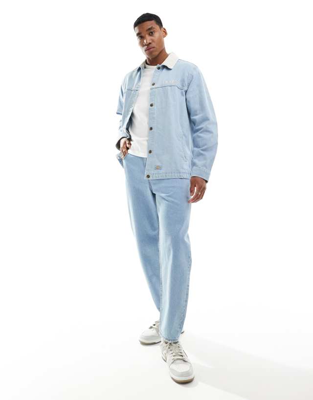 美品　chieko+ denim TEDDY sky 36 デニム　ジャケット Dickies Herndon Denim Jacket in vintage aged blue | ASOS