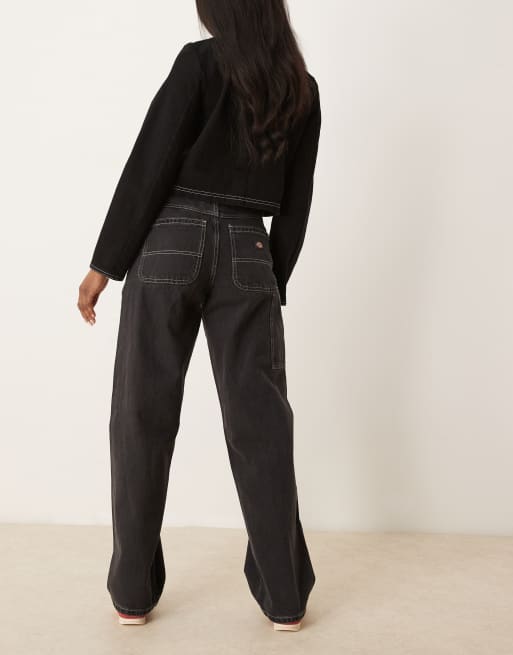 Dickies - Herndon - Jeans larghi color nero slavato, 3 di 5