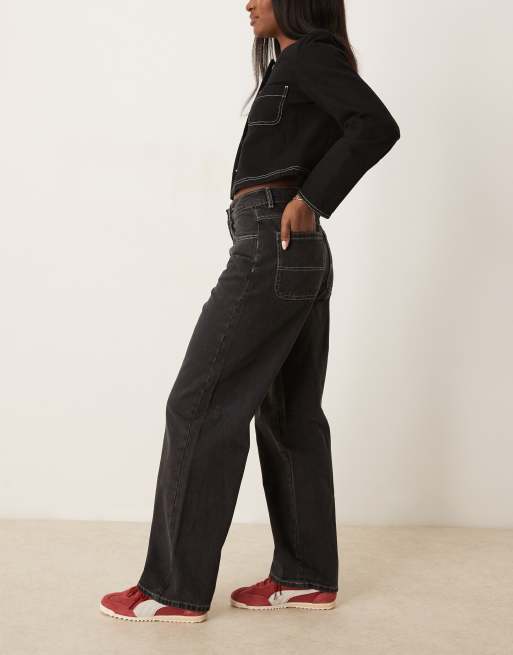 Dickies herndon loose fit denim jeans in washed black, 2 of 5