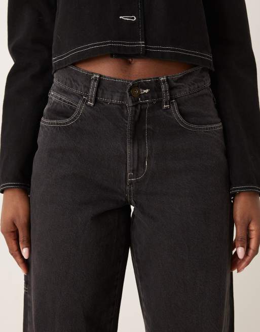 Dickies herndon loose fit denim jeans in washed black, 4 of 5