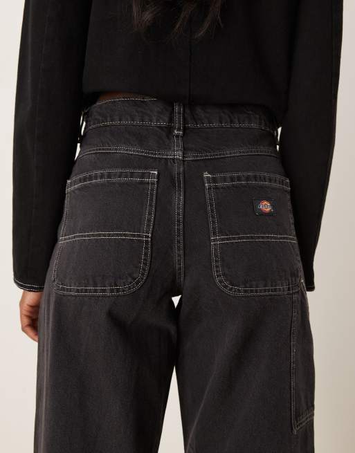 Dickies herndon loose fit denim jeans in washed black, 5 of 5