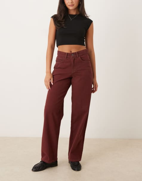 Dickies - Herndon - Mørk bordeaux denimjeans i poset pasform - view 1