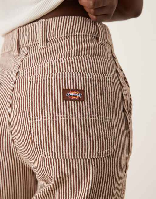 Dickies – Hickory – Bruna och vitrandiga snickarbyxor i denim med avslappnad passform, 5 av 5